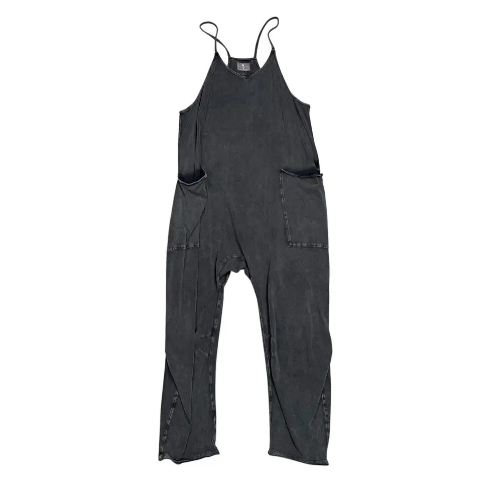 Free People FP Movement Hot Shot One Piece M Jumpsuit Romper Lounge Dark Gray